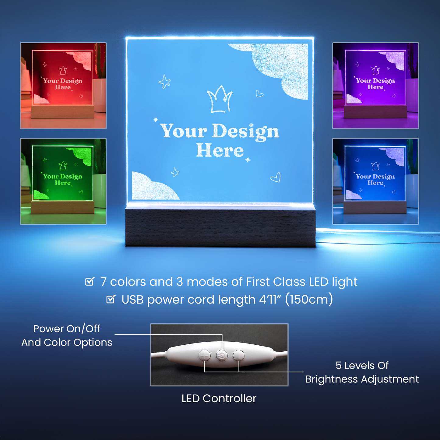 Light When You Want Me Naked - Colorful LED Night Light