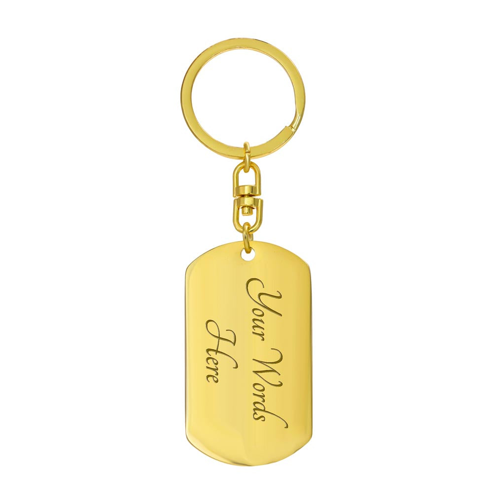 Grandpa Proud Veteran Dog Tag Key Chain
