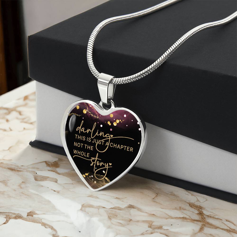 Darling This is Just a Chapter Heart Necklace - Engraved