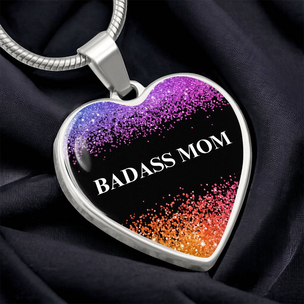 Badass Mom Heart Pendant Necklace