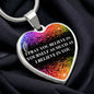 I Believe in You Engraved Graphic Heart Pendant Necklace