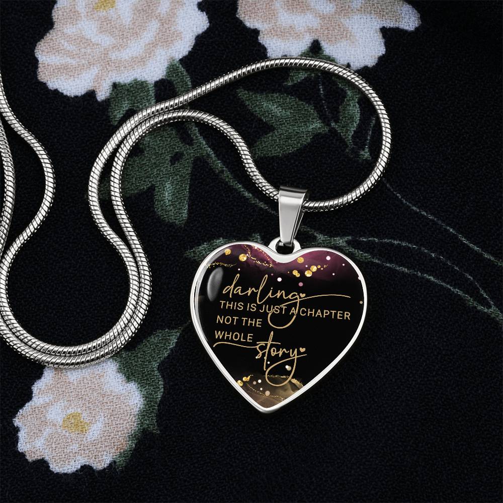 Darling This is Just a Chapter Heart Necklace - Engraved