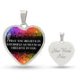 I Believe in You Engraved Graphic Heart Pendant Necklace
