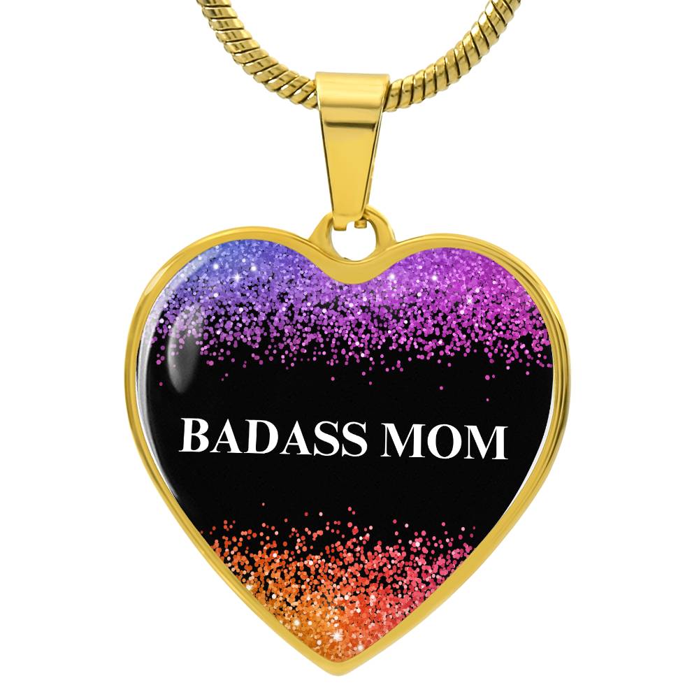 Badass Mom Heart Pendant Necklace