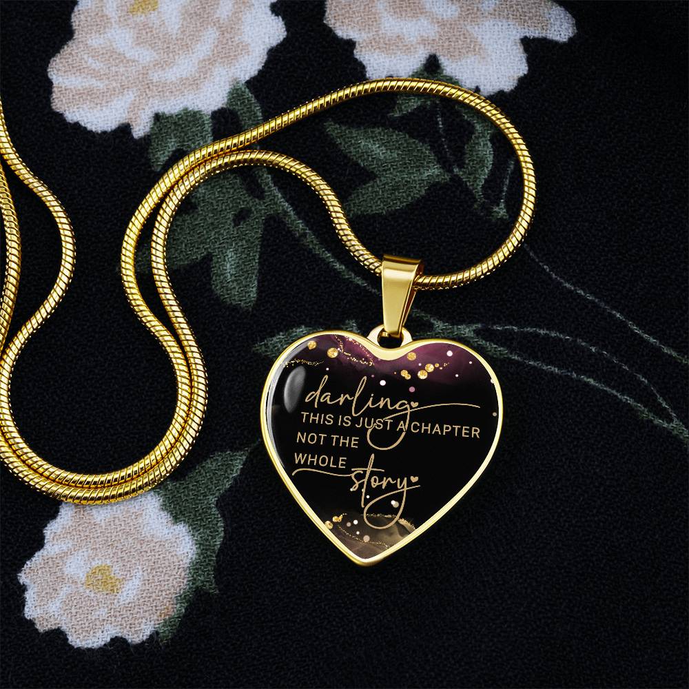 Darling This is Just a Chapter Heart Necklace - Engraved