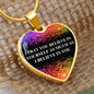 I Believe in You Engraved Graphic Heart Pendant Necklace