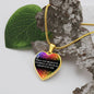 I Believe in You Engraved Graphic Heart Pendant Necklace