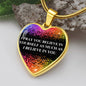 I Believe in You Engraved Graphic Heart Pendant Necklace