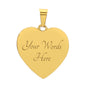I Believe in You Engraved Graphic Heart Pendant Necklace