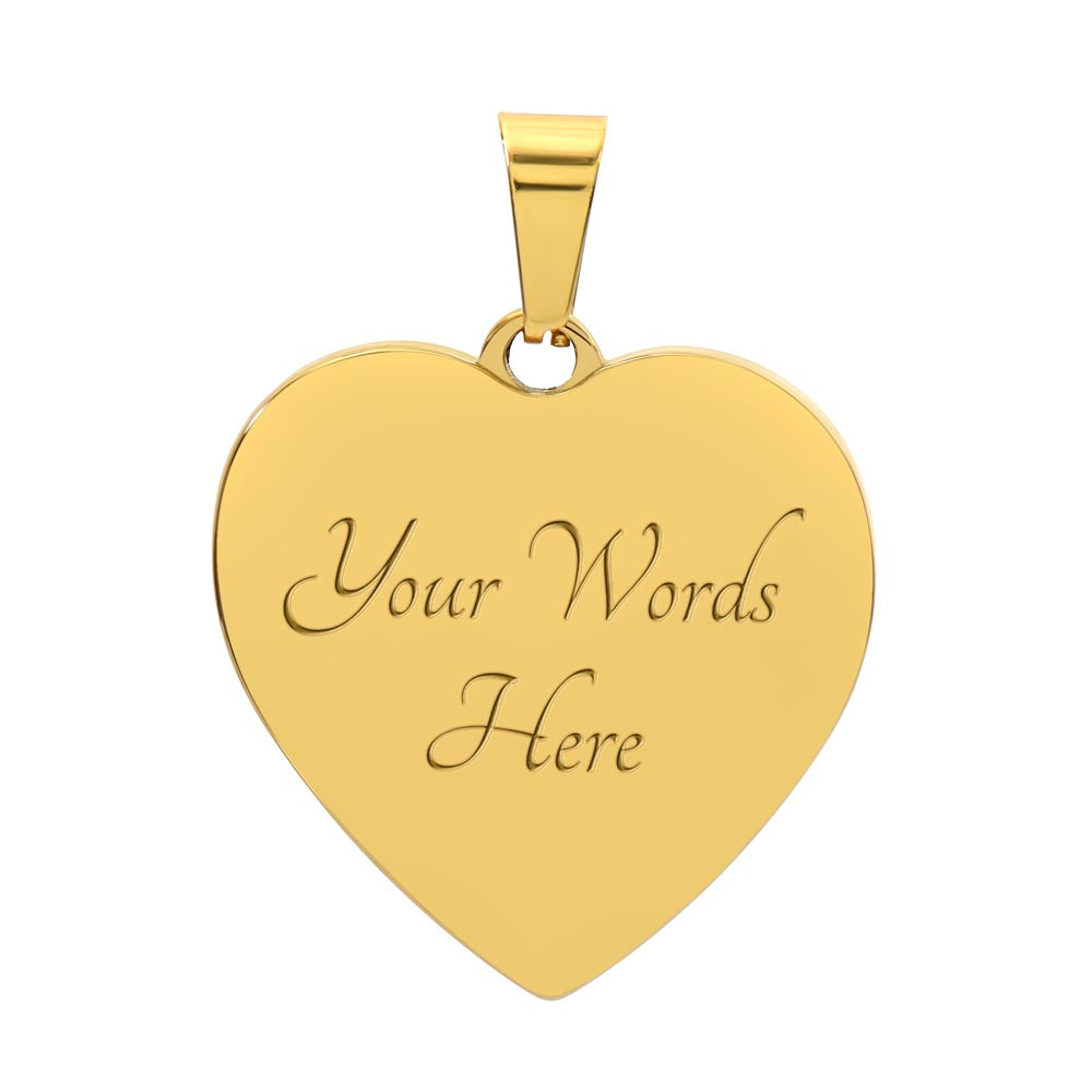 Princess Graphic Heart Pendant Necklace