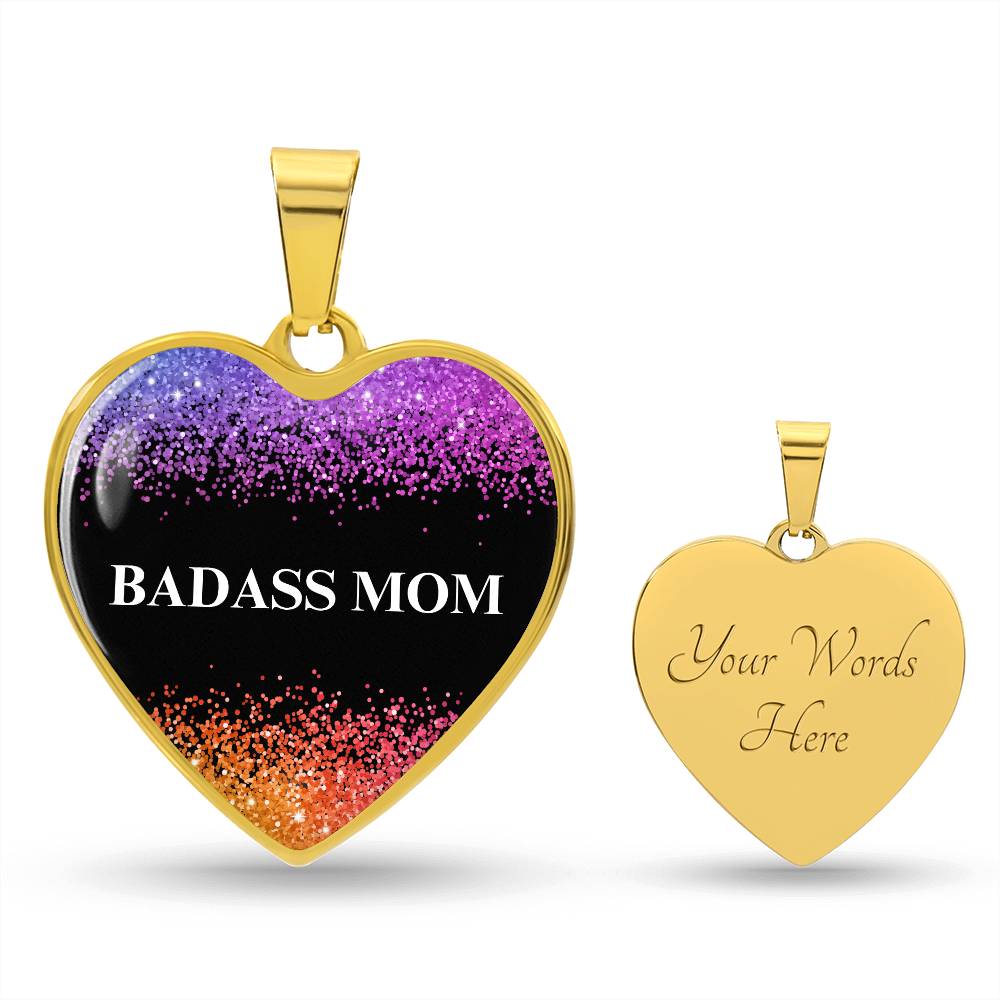Badass Mom Heart Pendant Necklace