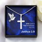 Personalized Cross Necklace - God is With You - Joshua 1 9