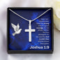 Personalized Cross Necklace - God is With You - Joshua 1 9