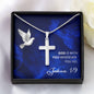Personalized Cross Necklace - God is With You - Joshua 1 9