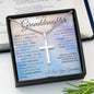 Personalized Cross Necklace - I Believe in You - To My Granddaughter