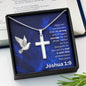 Personalized Cross Necklace - God is With You - Joshua 1 9