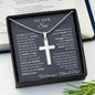 To Our Son - We Believe in You Engraved Cross Necklace