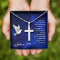 Personalized Cross Necklace - God is With You - Joshua 1 9