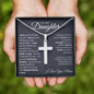 Personalized Cross Necklace - I Believe in You - To My Daughter