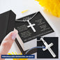 To Our Son Cross Necklace - Proud and Blessed Poem - Engraved