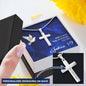 Engraved Cross Necklace - Joshua 1 9 - God is With You