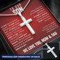 To Our Son From Mom and Dad Engraved Cross Necklace