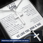 To Our Son From Mom and Dad Engraved Cross Necklace