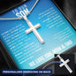 To Our Son From Mom and Dad Engraved Cross Necklace