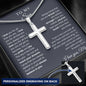 Bible Verse - Gift for Son from Mom - Engraved Cross Necklace