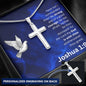 Personalized Cross Necklace - God is With You - Joshua 1 9