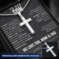 To Our Son From Mom and Dad Engraved Cross Necklace