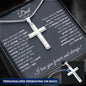 Father of the Bride Gift from Daughter | Engraved Personalized Cross Necklace