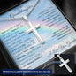 Personalized Cross Necklace - I Believe in You - To My Granddaughter