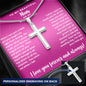 Mother of the Bride Gift from Daughter | Engraved Personalized Cross Necklace