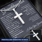 Personalized Cross Necklace - I Believe in You - To My Granddaughter