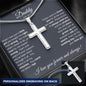 Father of the Bride Gift | Personalized Engraved Cross Necklace