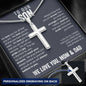 To Our Son From Mom and Dad Engraved Cross Necklace