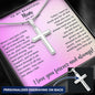 Mother of the Bride Gift from Daughter | Personalized Engraved Cross Necklace