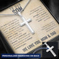 To Our Son From Mom and Dad Engraved Cross Necklace