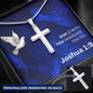 Personalized Cross Necklace - God is With You - Joshua 1 9