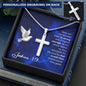Personalized Cross Necklace - God is With You - Joshua 1 9