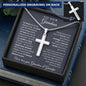 To Our Grandson - We Believe in You Engraved Cross Necklace