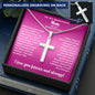 Mother of the Bride Gift from Daughter | Engraved Personalized Cross Necklace