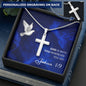 Personalized Cross Necklace - God is With You - Joshua 1 9