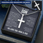 To Our Son From Mom and Dad Engraved Cross Necklace