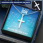 To Our Son From Mom and Dad Engraved Cross Necklace