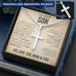 To Our Son From Mom and Dad Engraved Cross Necklace