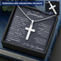 Personalized Cross Necklace - I Believe in You - To My Granddaughter