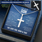 To Our Son From Mom and Dad Engraved Cross Necklace