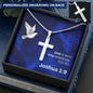 Engraved Cross Nedcklace - Joshua 1 9 - God is With You